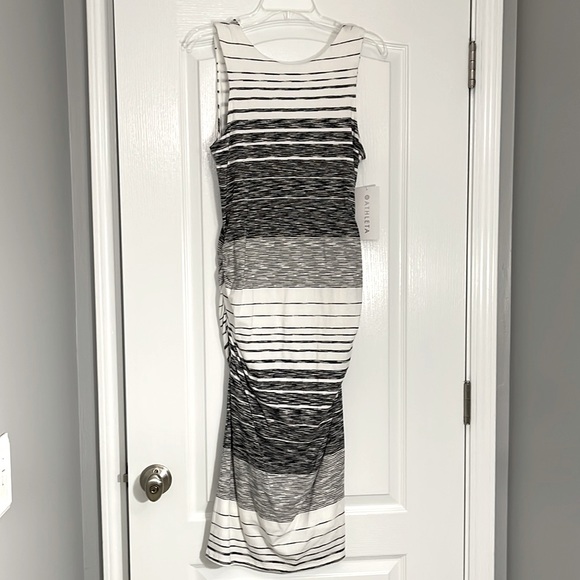 Athleta Ruched Stripe Midi Tank Dress Size M - Picture 2 of 12